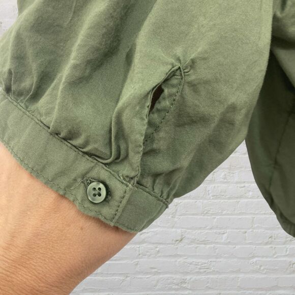 Aerie Crop Top Button-Front Size M Olive Green - Picture 8 of 14